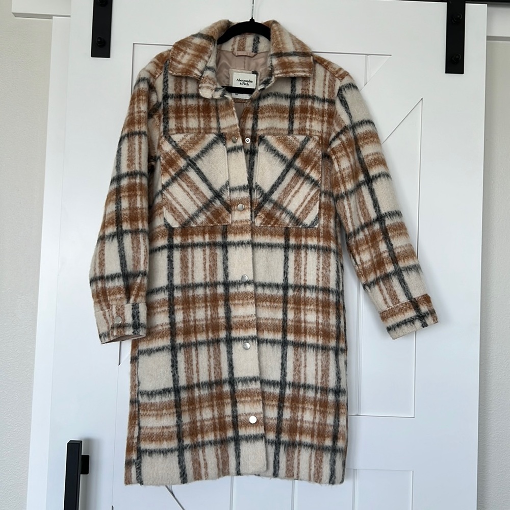 NEW NEVER WORN Abercrombie and Fitch oversized lined wool-blend coat XXS